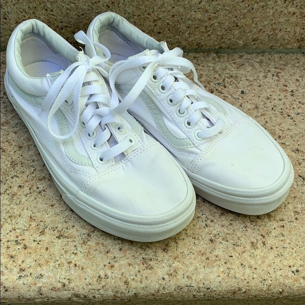 White Low Top Vans